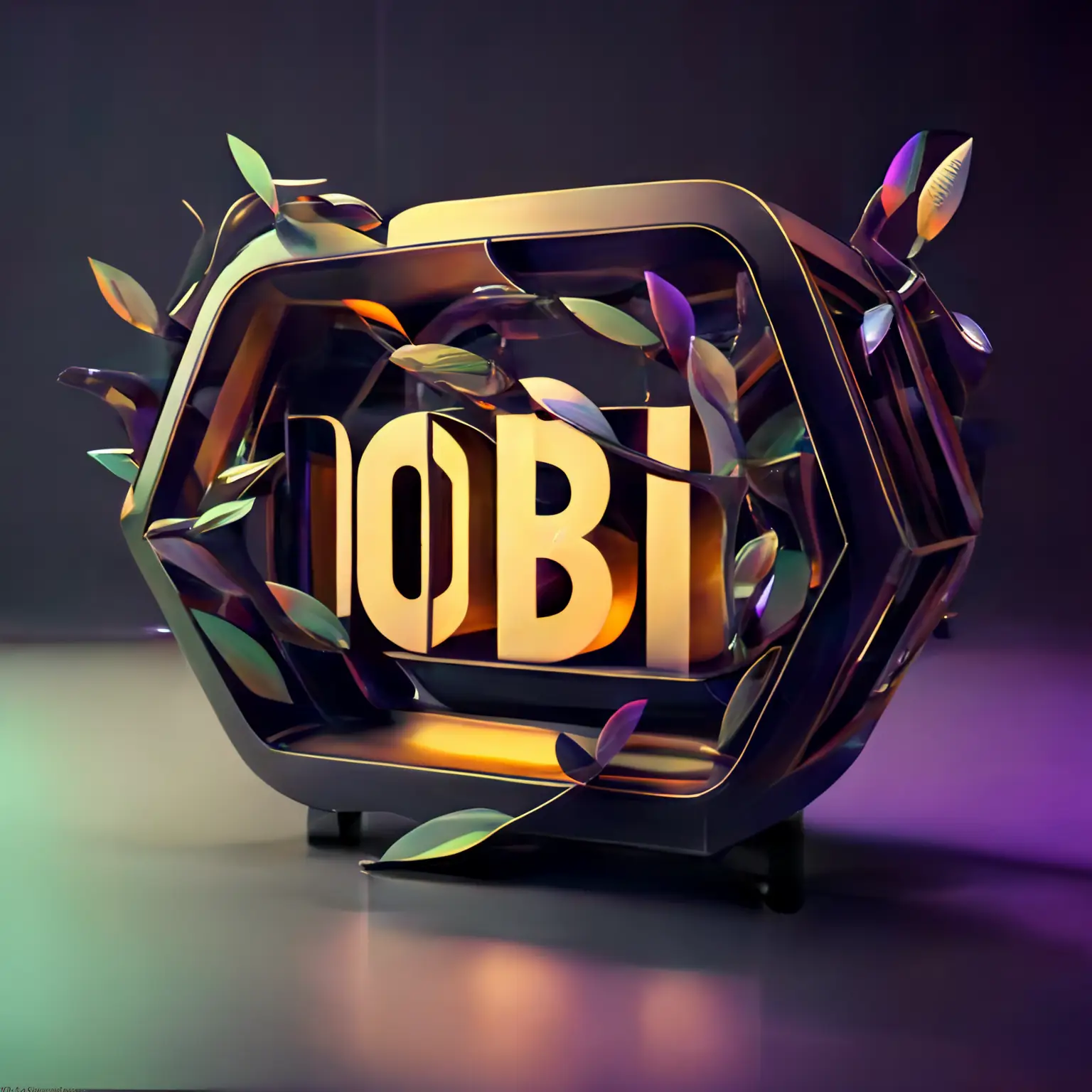 3D Logo With Name Obis TV