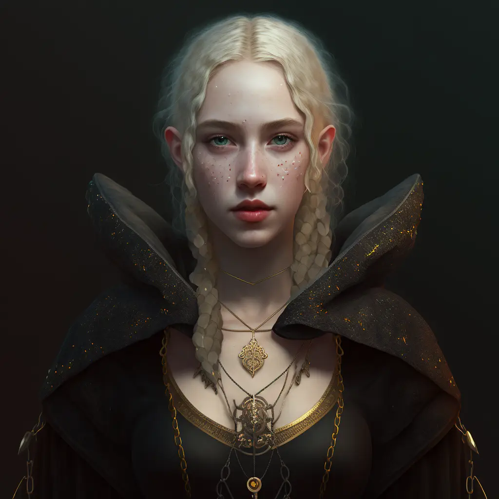 Elf Woman With Freckled Pale Skin