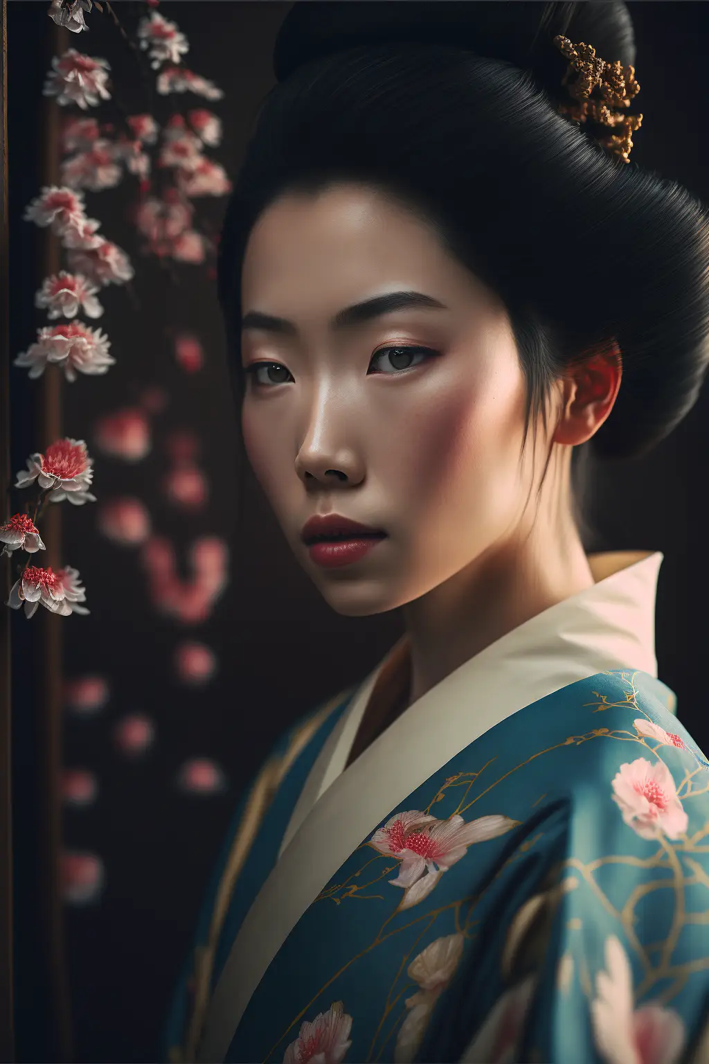 Asian Women In Traditional Japanese