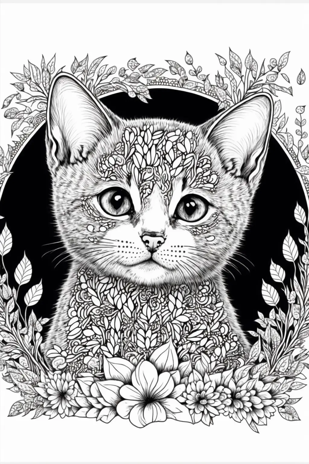 Vector Art Coloring Page Cat