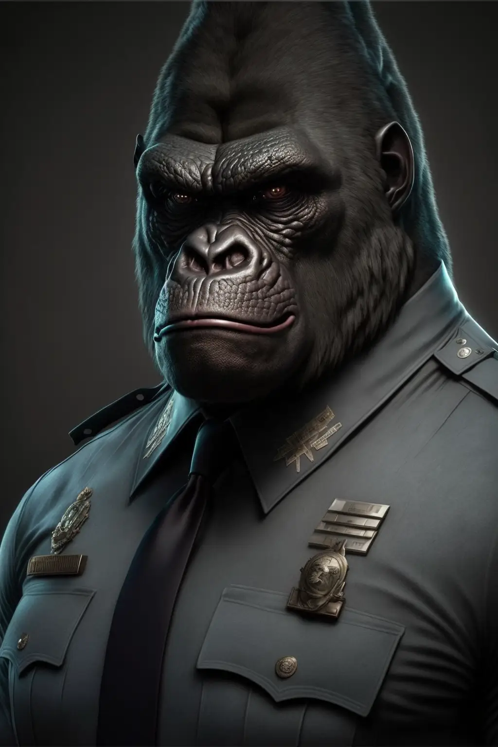 A Gorilla As A Officer
