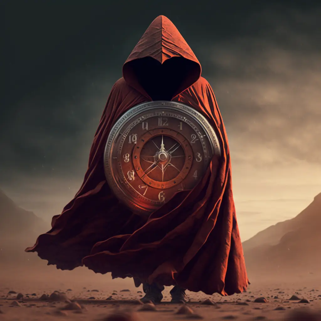 A Person Wearing Cloak Of Time Itself