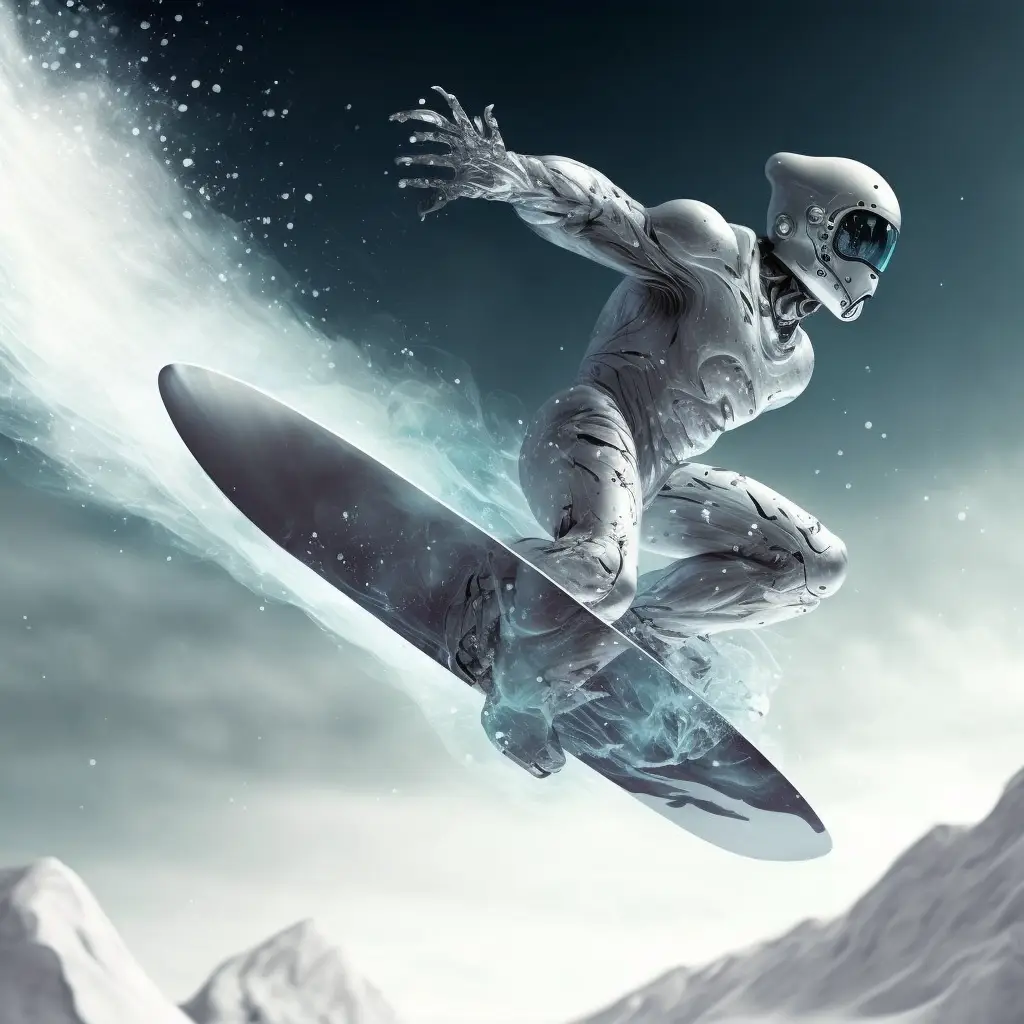 A Race In Year 2150 Of Snowboard