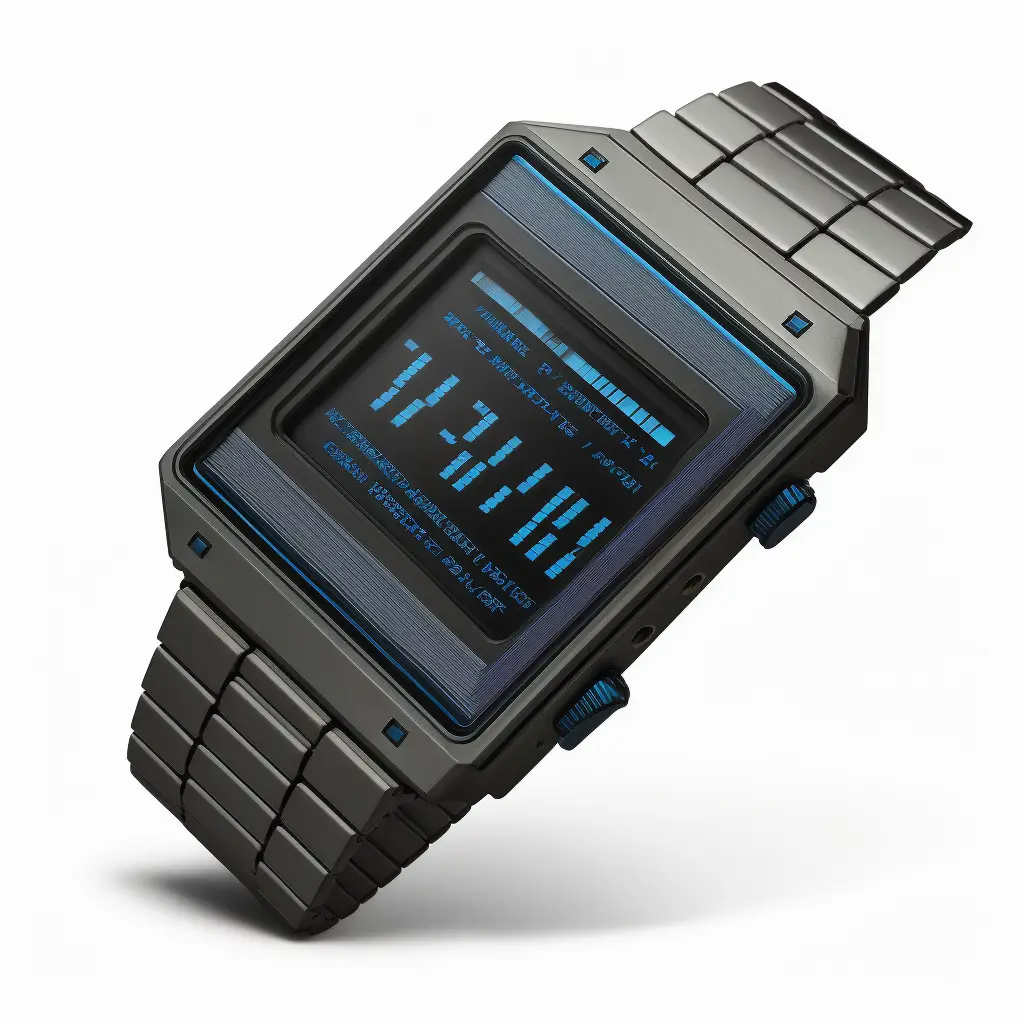 A Slim Rectangular Digital Wristwatch