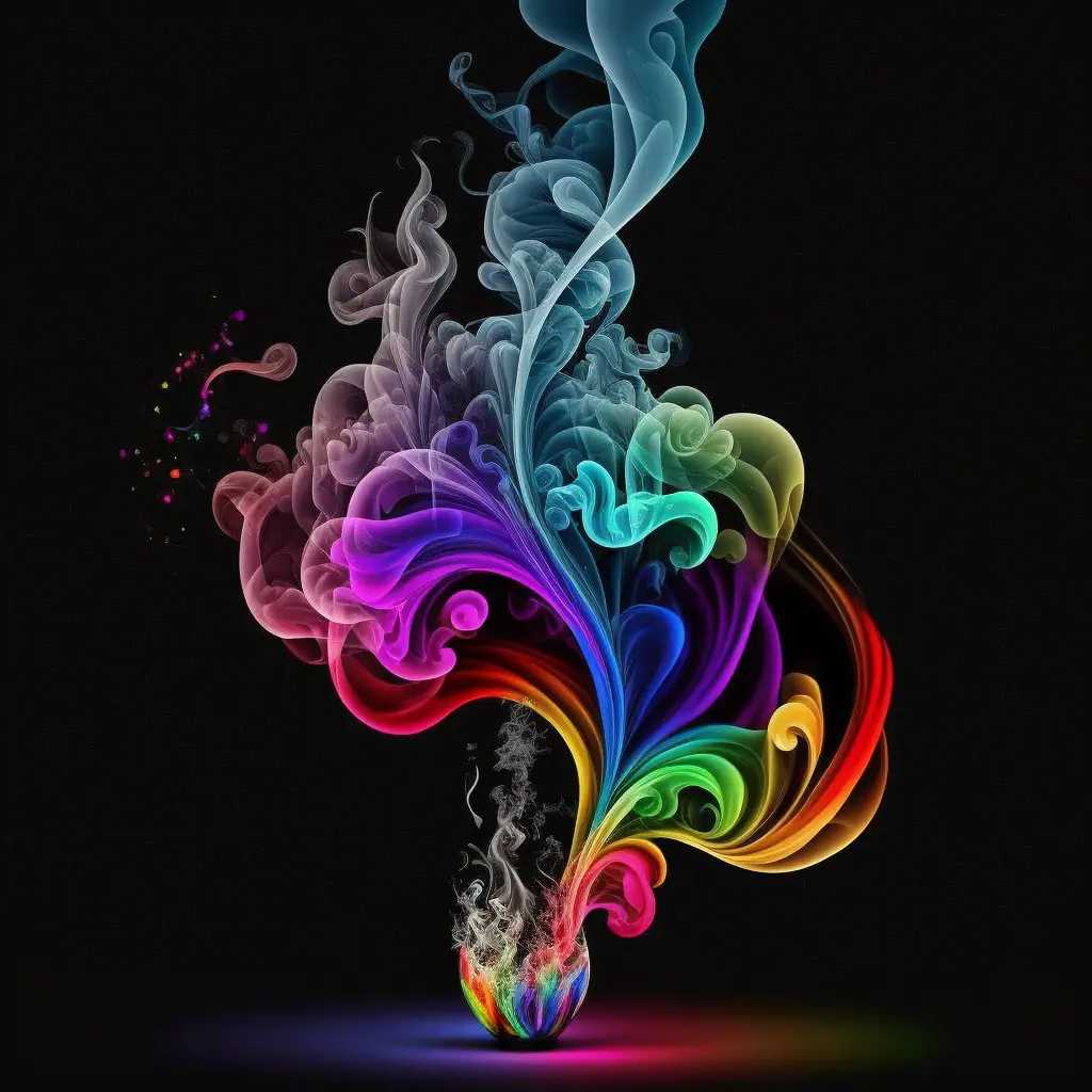 Abstract Smoke Rainbow Colors 3d