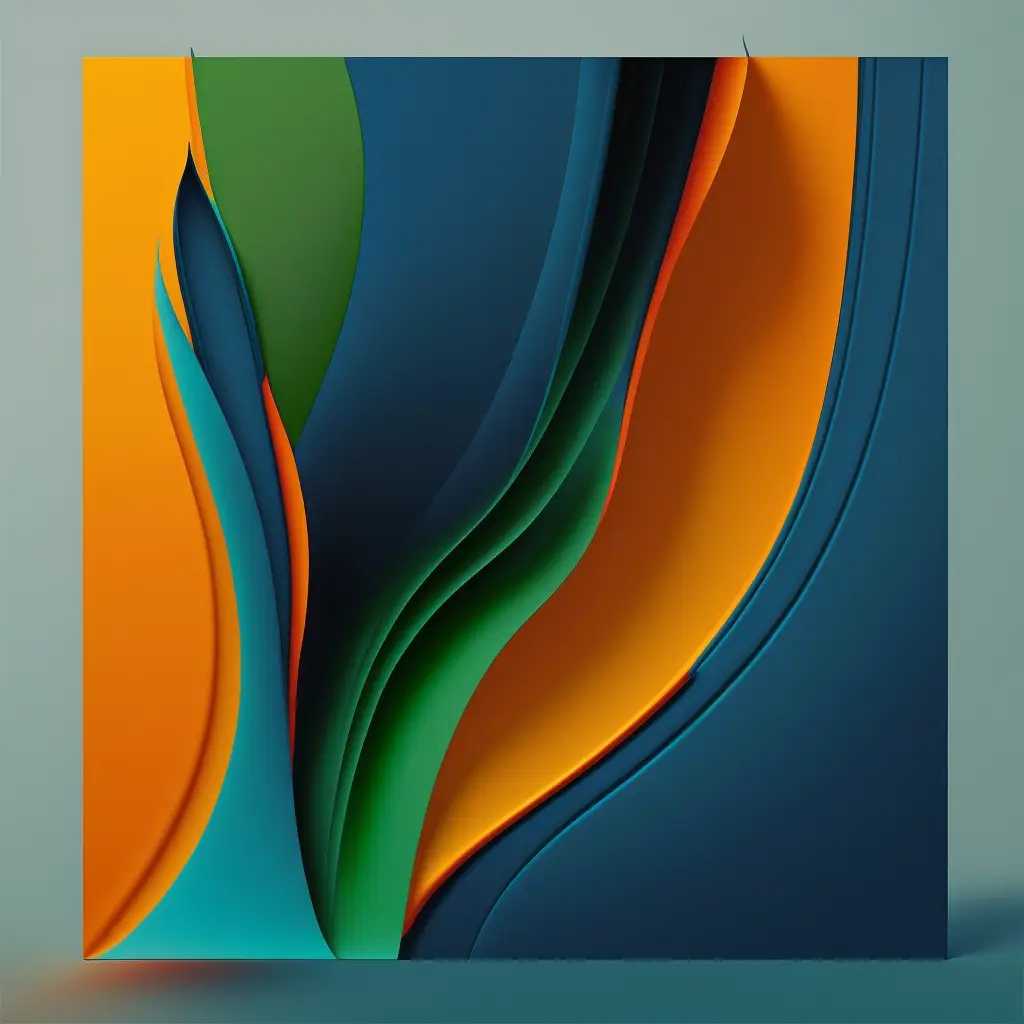 Abstract Smooth Color Green Blue Orange