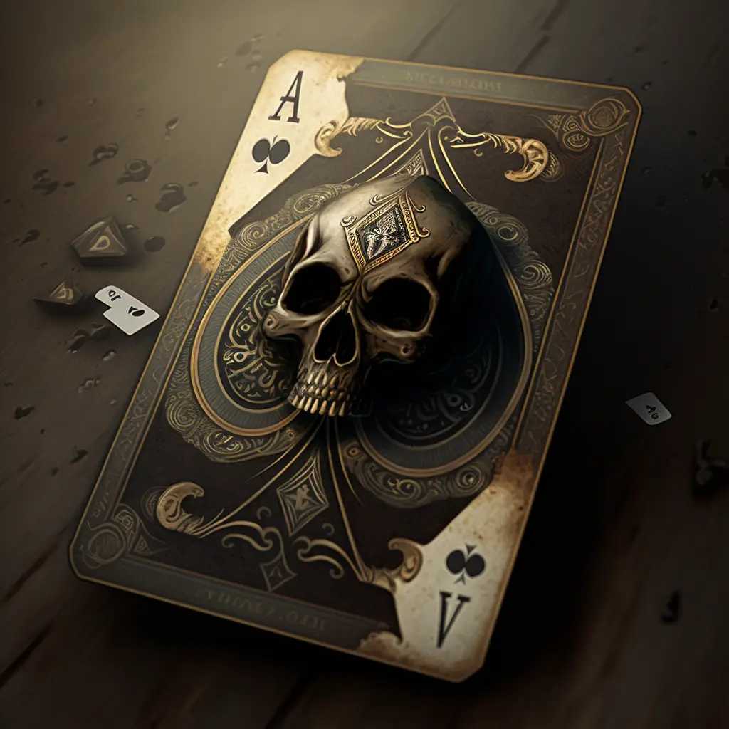Ace Of Spades Card Fantasy Dark Skull Realistic